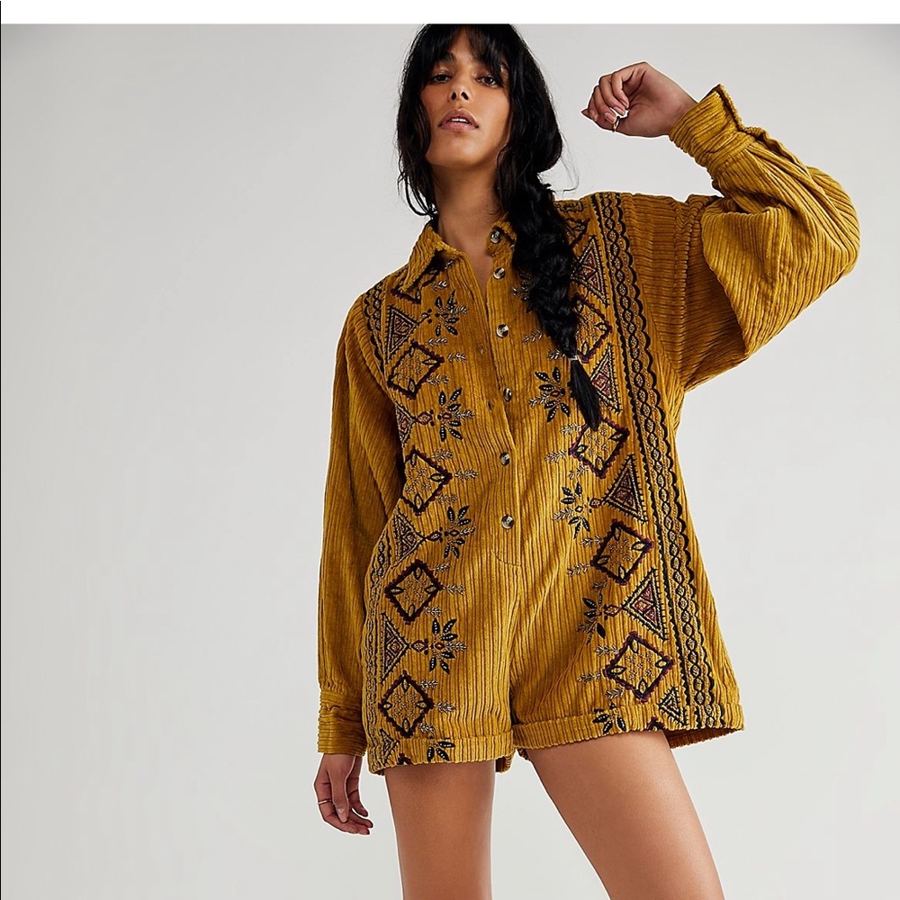 free people corduroy dreams romper